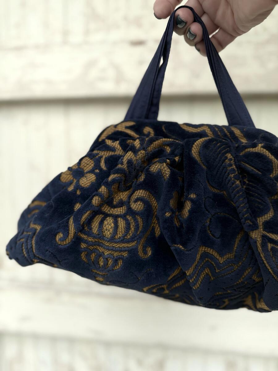 Soft bag velluto blu