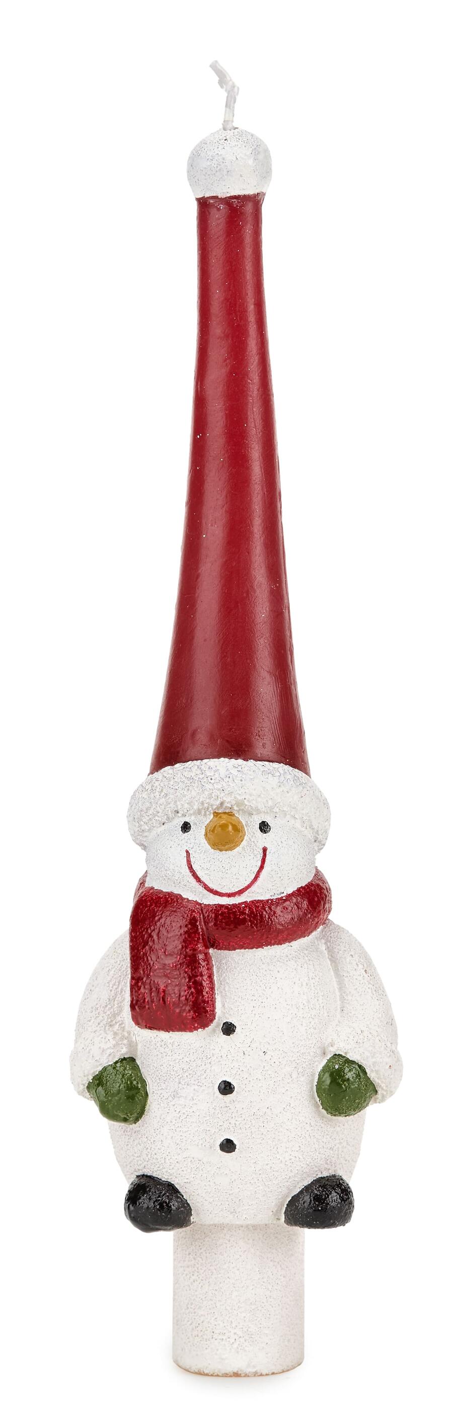 Fade - Natale 2025 - Candela Pupazzo di Neve 21 cm – Magia Invernale 