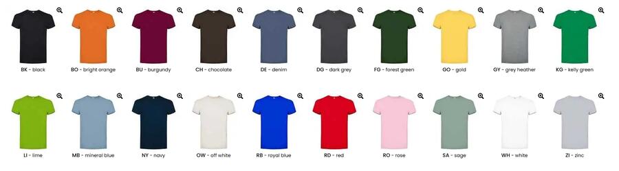 T-shirt Colorata 150gr Unisex Personalizzata da 10 pz
