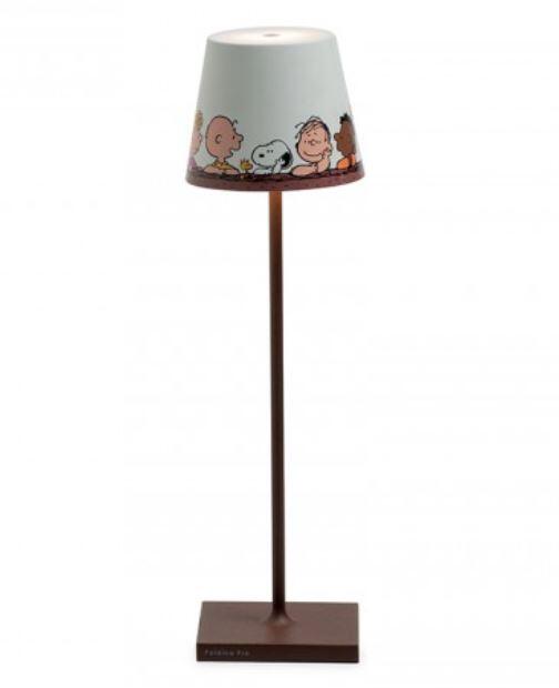 Lampada da tavolo a batteria POLDINA PRO PEANUTS GRAPHIC IP65, Corten dimmerabile