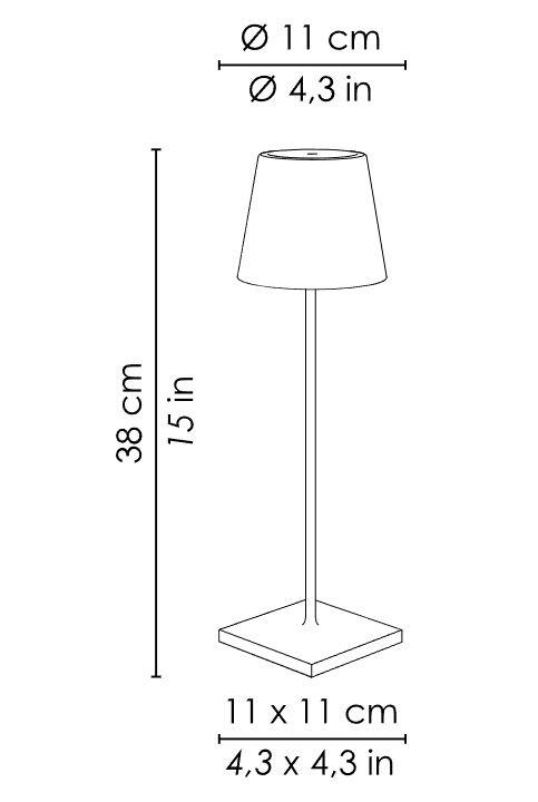 Lampada da tavolo a batteria POLDINA PRO PEANUTS GRAPHIC IP65, Corten dimmerabile