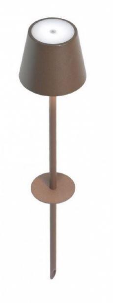 Lampada Ricaricabile POLDINA da terra Picchetto Colore Corten di Zafferano in Pronta Consegna - Offerta di Mondo Luce 24