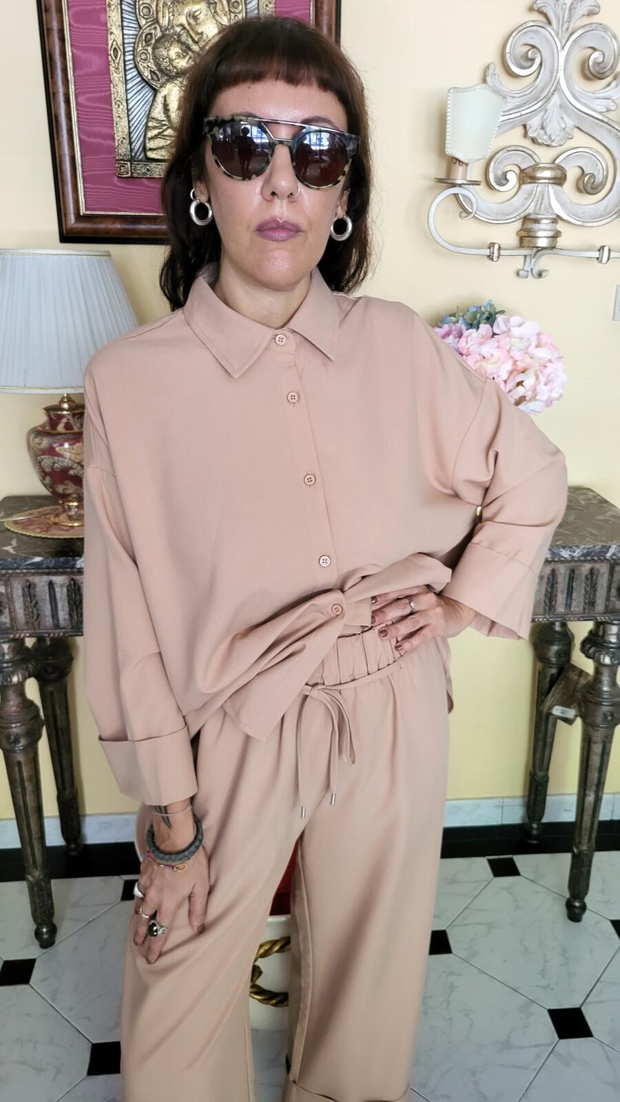 Pantalone Rosa Cipria 