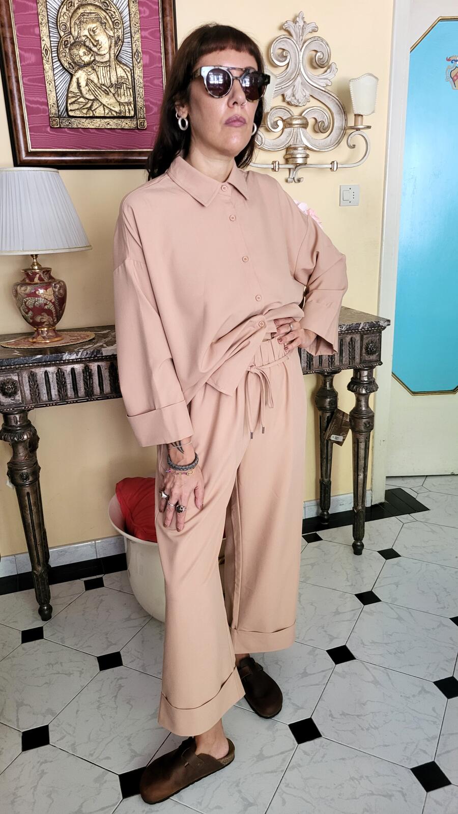 Pantalone Rosa Cipria 