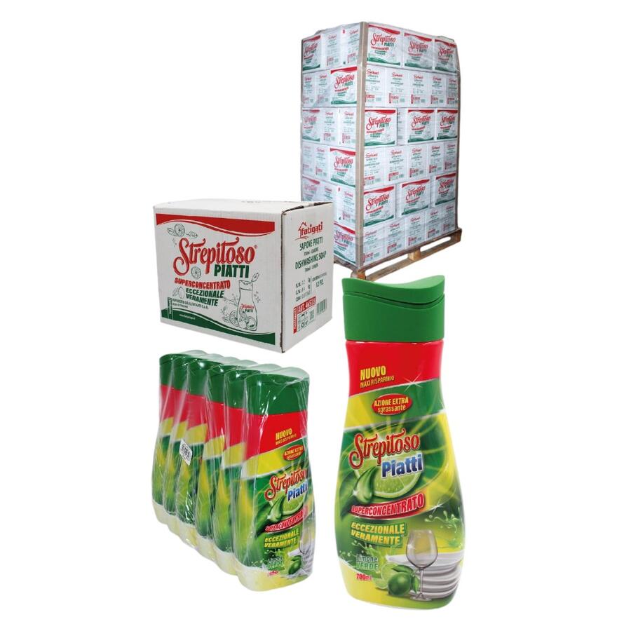FATIGATI STREPITOSO PIATTI SUPERCONCENTRATO 700 ML (Confezione da 12 pezzi) 