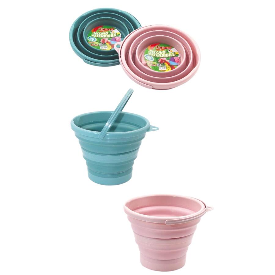 FATIGATI SECCHIO ESTENDIBILE 3 LT 22 CM (Confezione da 4 pezzi) 