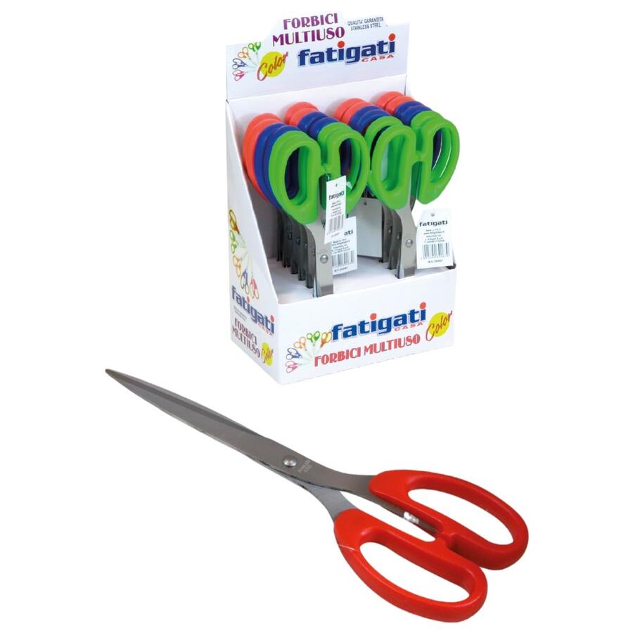 FATIGATI FORBICI MULTIUSO COLORATE 20 CM (Confezione da 12 pezzi) 