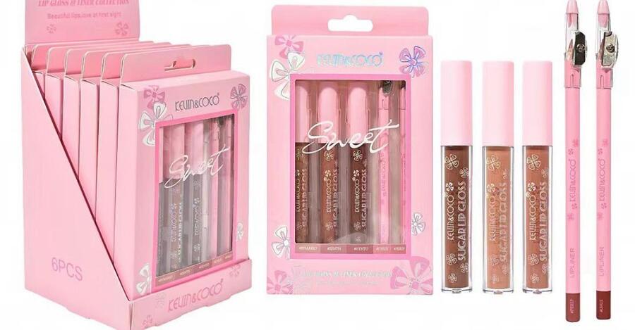 KEVIN & COCO SET DA 3 LIPGLOSS+ 2 LIPLINER
 [Confezione da 6 set]