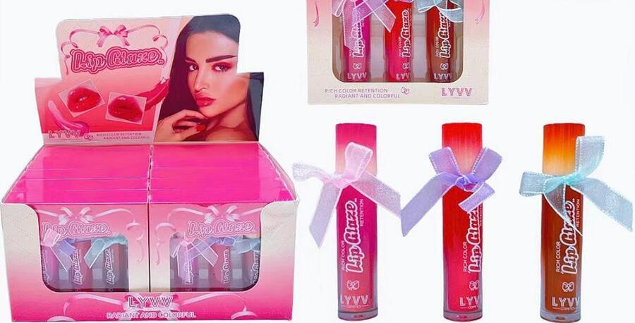 LYVV LIP GLAZE SET DA 3 PEZZI
 [Confezione da 12 set]