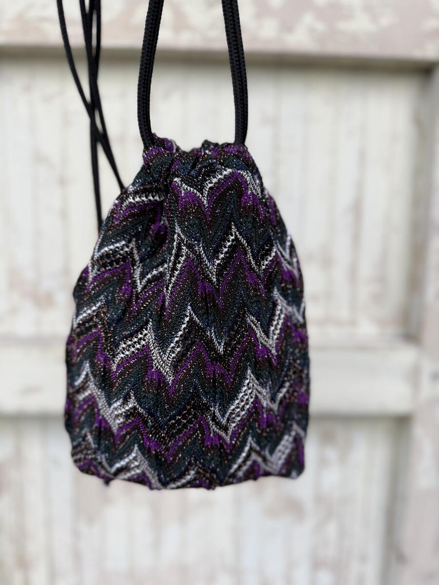 Secchiello  sfumature ottanio e melanzana 