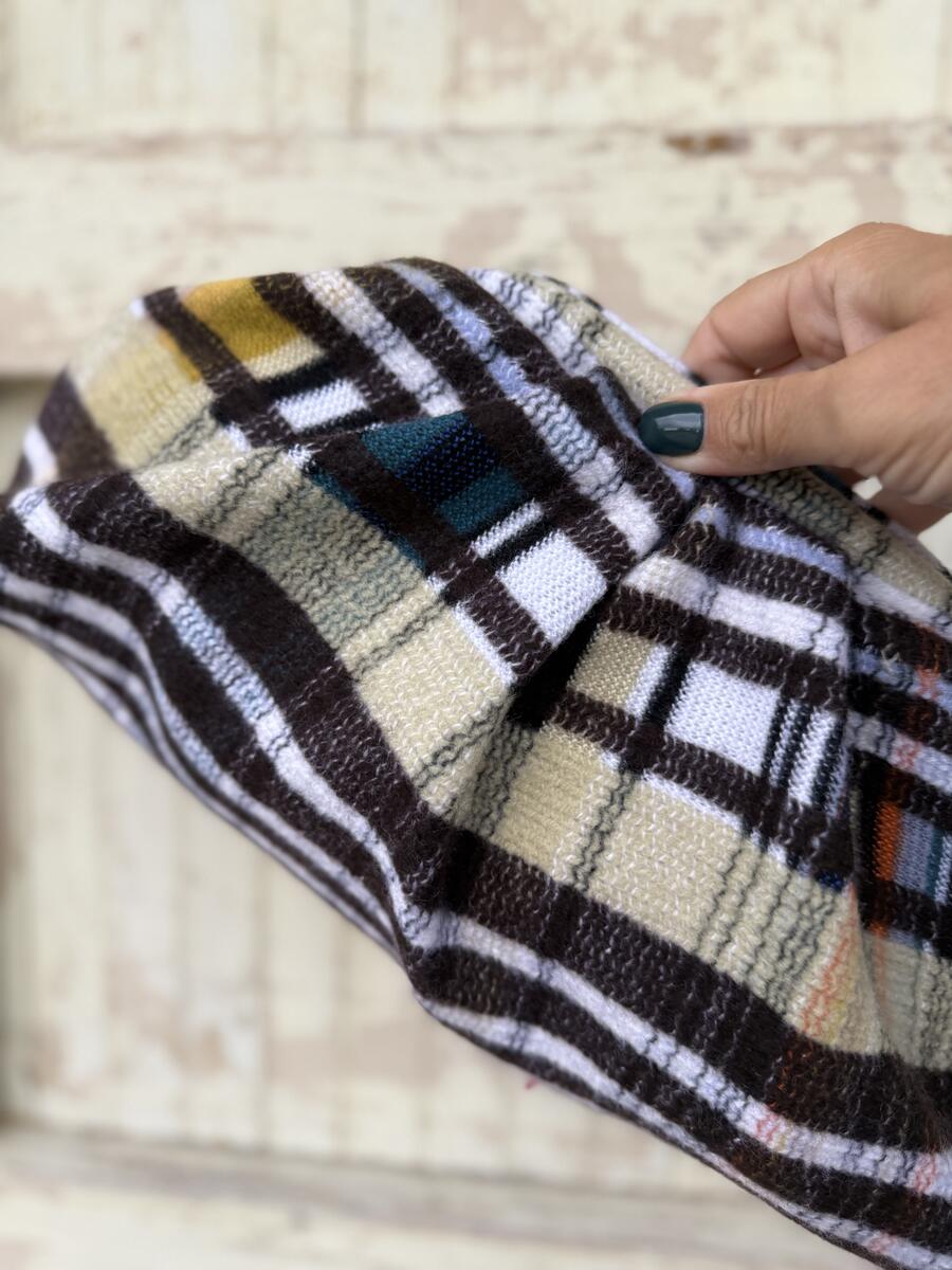 Soft bag righe e quadri multicolori 