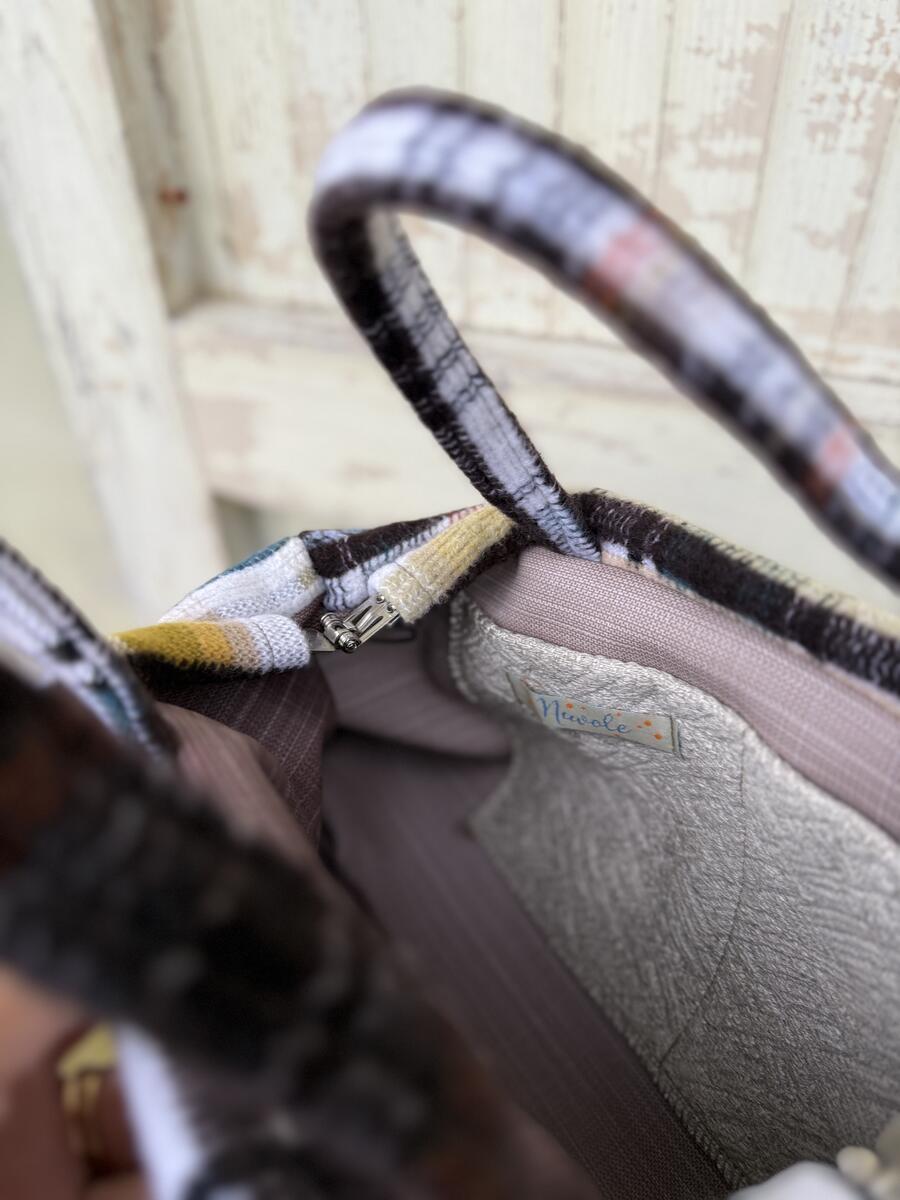 Soft bag righe e quadri multicolori 