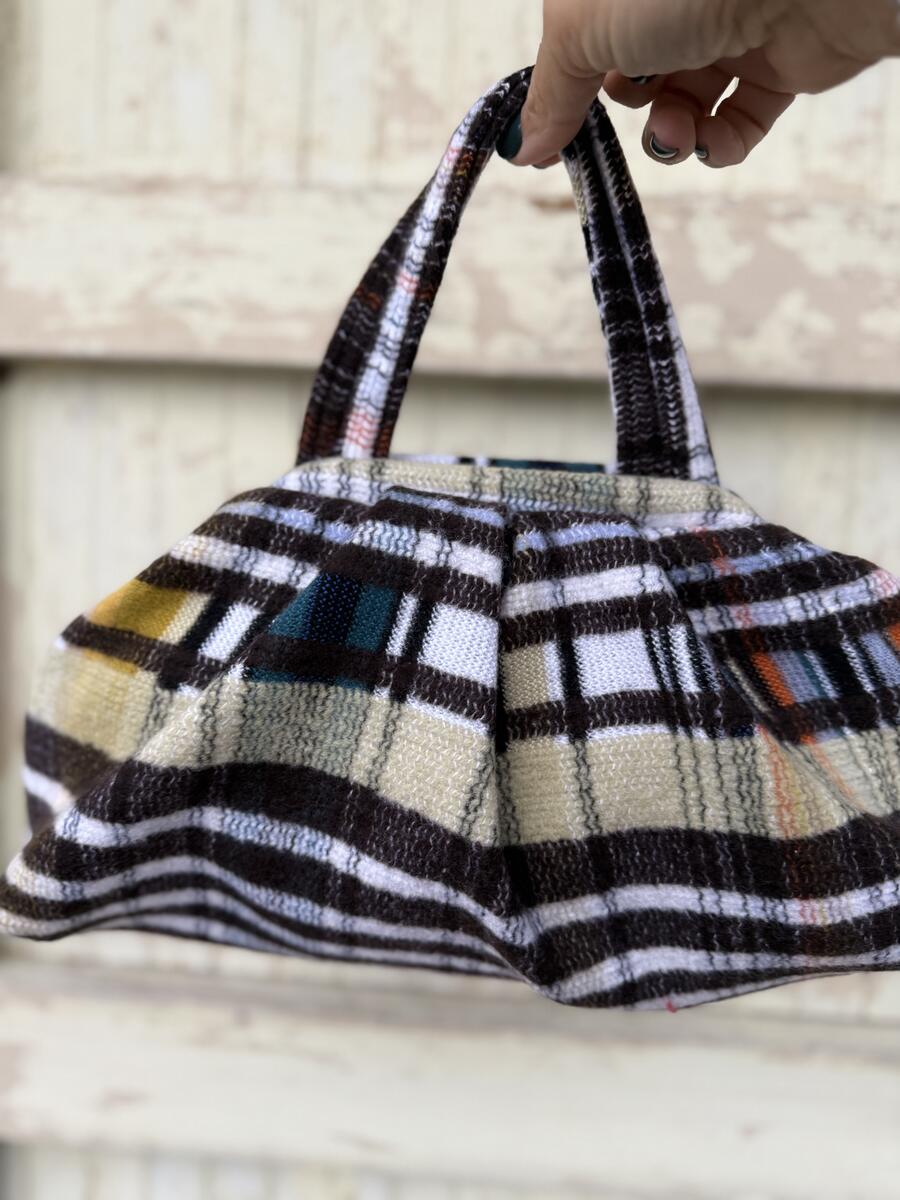 Soft bag righe e quadri multicolori 