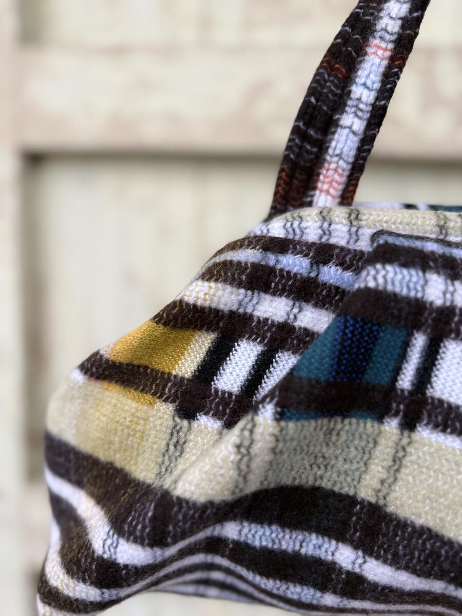 Soft bag righe e quadri multicolori 