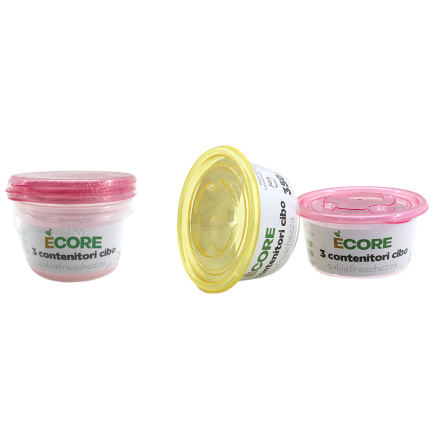 INTRADE CONTENITORE CIBO 3 PEZZI 350 ML (Confezione da 12 pezzi) 