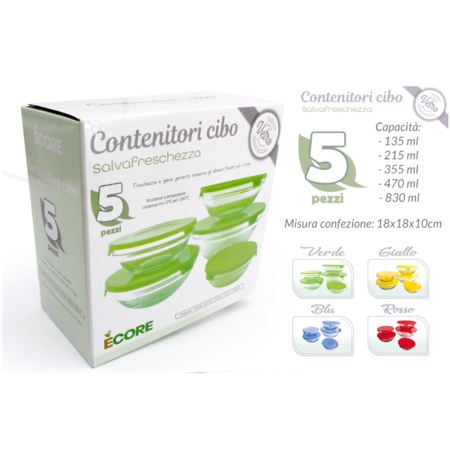 INTRADE CONTENITORI IN VETRO 5 PEZZI (Confezione da 4 pezzi) 