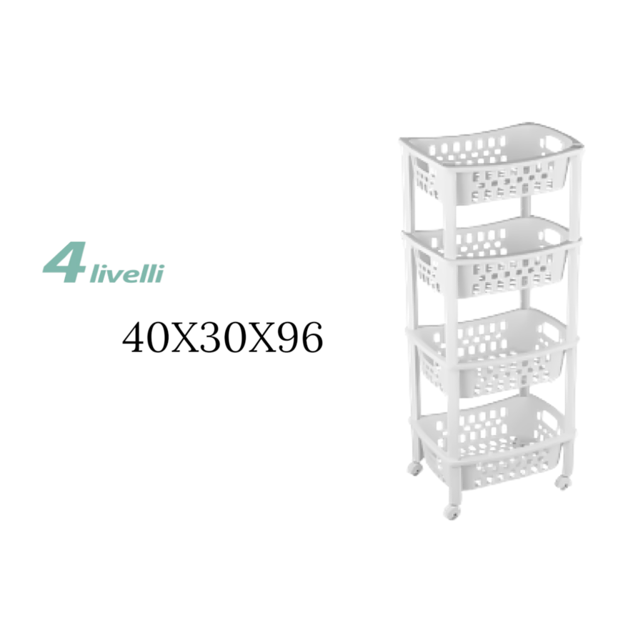 INTRADE CARRELLO 4 RIPIANI 40x30x96