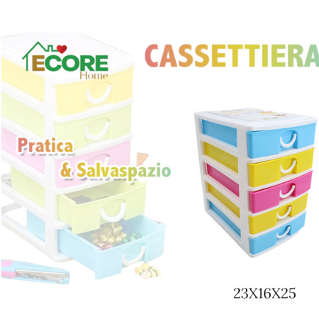 INTRADE CASSETTIERA 5 CASSETTI (Confezione da 3 pezzi)