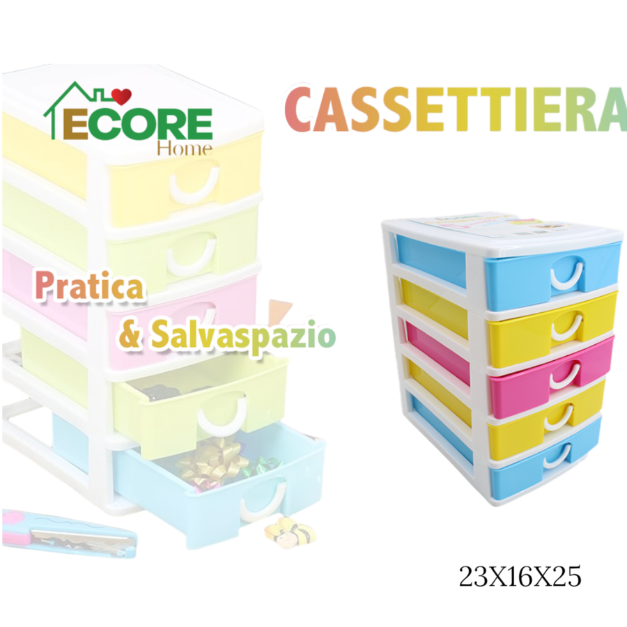 INTRADE CASSETTIERA 5 CASSETTI (Confezione da 3 pezzi)