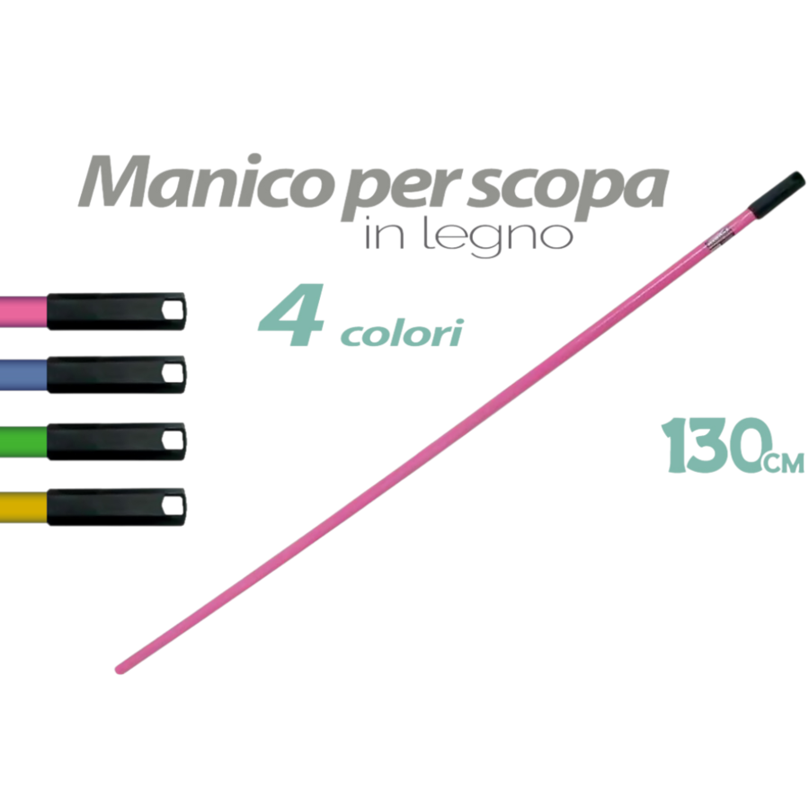 INTRADE MANICO IN LEGNO COLORATA 130 CM (Confezione da 10 pezzi) 