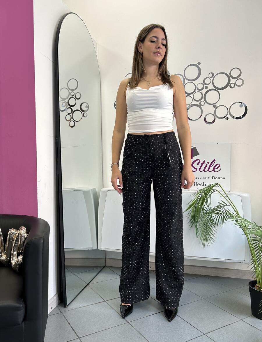 NOVITÀ Pantalone palazzo brillantinato