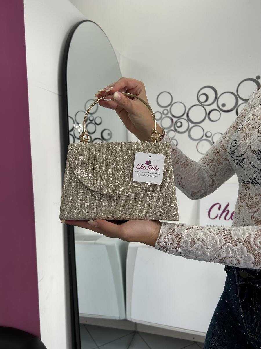 NOVITÀ Pochette brillantinate con manico rigido