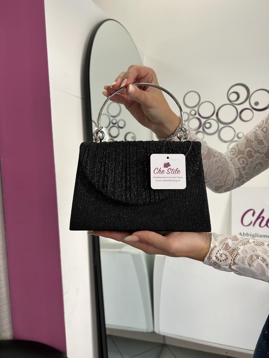 NOVITÀ Pochette brillantinate con manico rigido