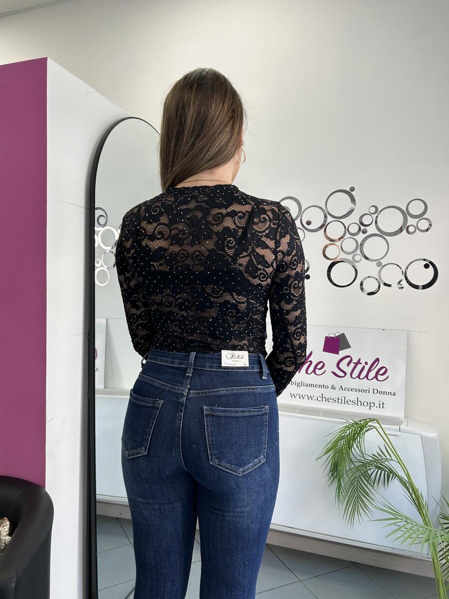NOVITÀ Maglia in pizzo brillantinata