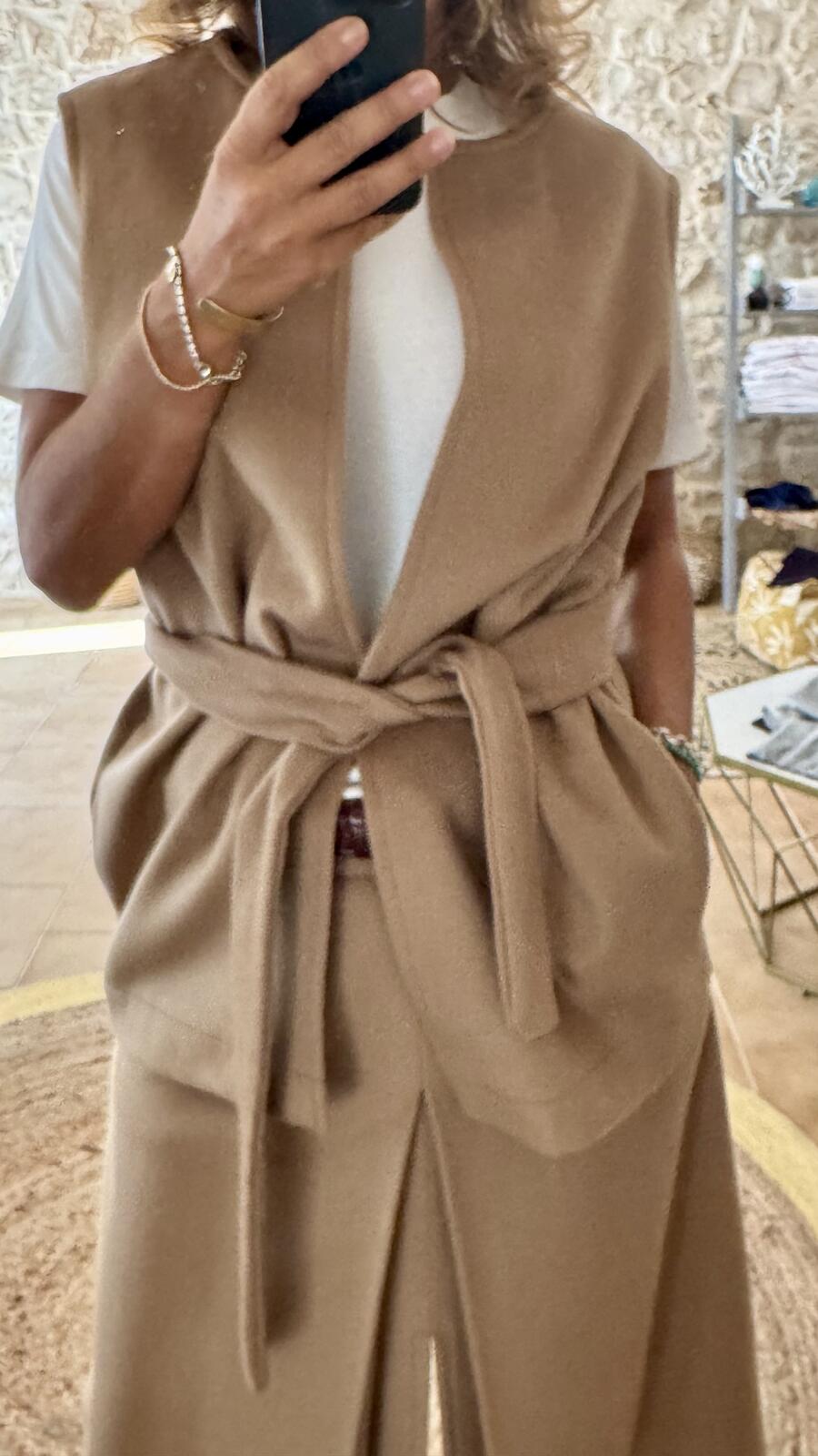 Gilet Cashmere Camel