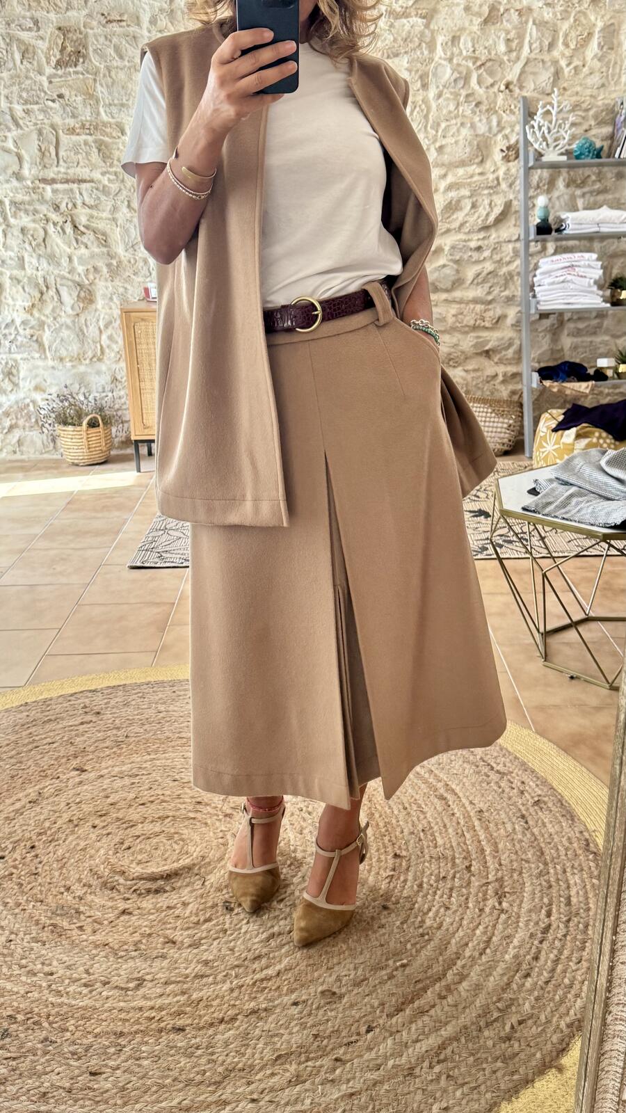 Gilet Cashmere Camel