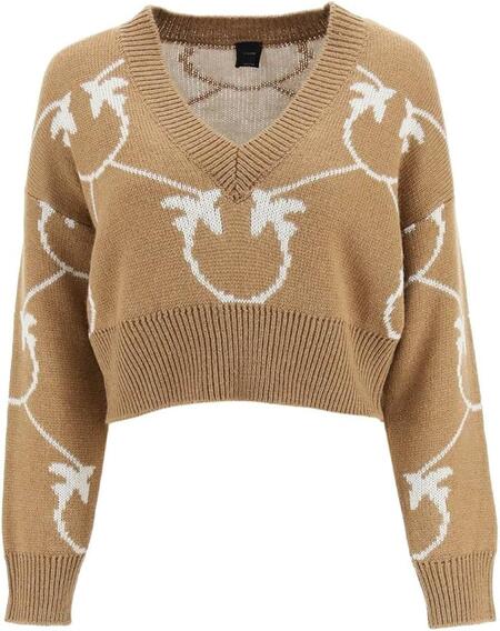 Pinko Maglione Donna Mirari Colore Cammello Taglia L , misto Alpaca