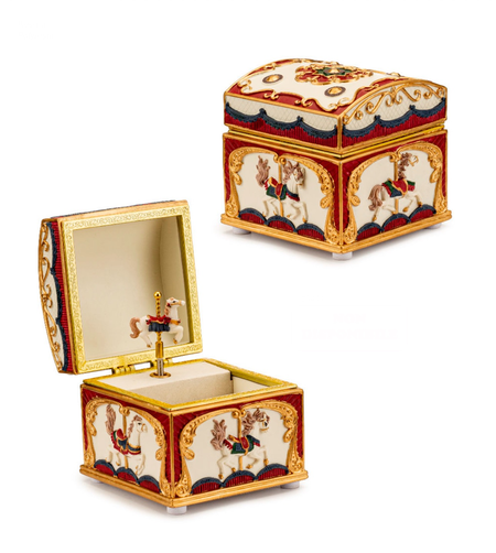 Palais Royal - Lamart Natale 2025 - Scatola Portagioie Carillon in Resina 10x10 cm  Eleganza Retrò e Musica