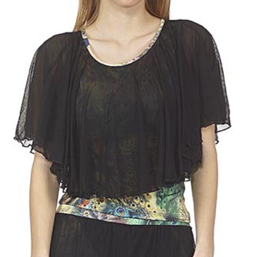 Completo maglia e pantalone in lycra fantasia verde doppiata con tulle nero 3-0017