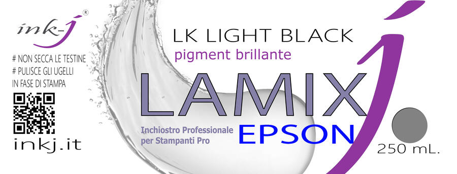  LBK LIGHT BLACK LAMIX PIGMENT FLACONE DA 250  ML. COMPATIBILE CON  PLOTTER EPSON SURE COLOR 