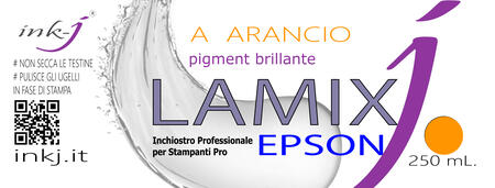 A LAMIX ARANCIO PIGMENT FLACONE DA 250  ML. COMPATIBILE CON  PLOTTER EPSON SURE COLOR 