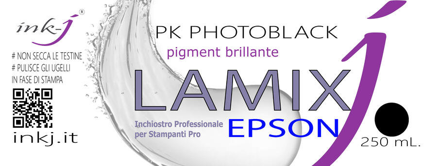 PK LAMIX PHOTO BLACK PIGMENT FLACONE DA 250  ML. COMPATIBILE CON  PLOTTER EPSON SURE COLOR 