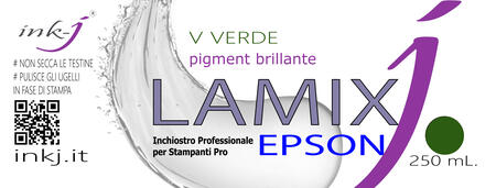 VE LAMIX VERDE PIGMENT FLACONE DA 250  ML. COMPATIBILE CON  PLOTTER EPSON SURE COLOR 