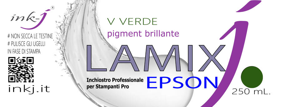 VE LAMIX VERDE PIGMENT FLACONE DA 250  ML. COMPATIBILE CON  PLOTTER EPSON SURE COLOR 