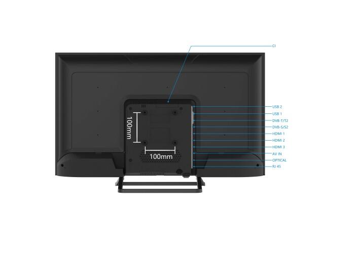 TV 32" Display HD Audio Stereo 6Watt, FULL-LED DVB-T2/S2/C SmartTech