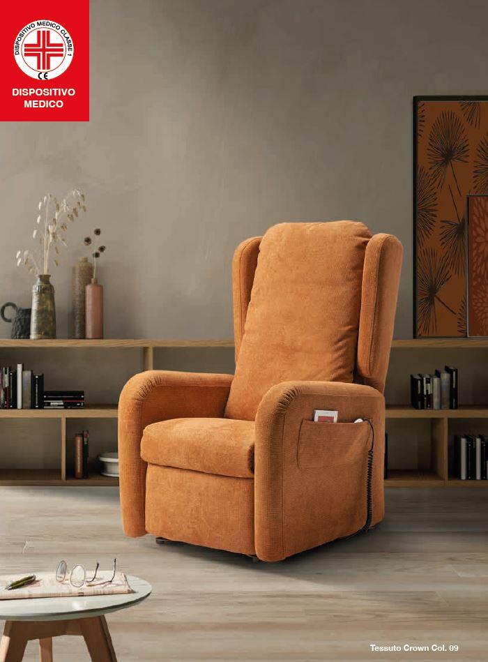 Poltrona Relax Memory con Pediera Estensibile  Alzata Verticale cm 10 Doppio Rivestimento completa di Alzapersona e Kit Roller 2 Motori Pronta Consegna Azzurra