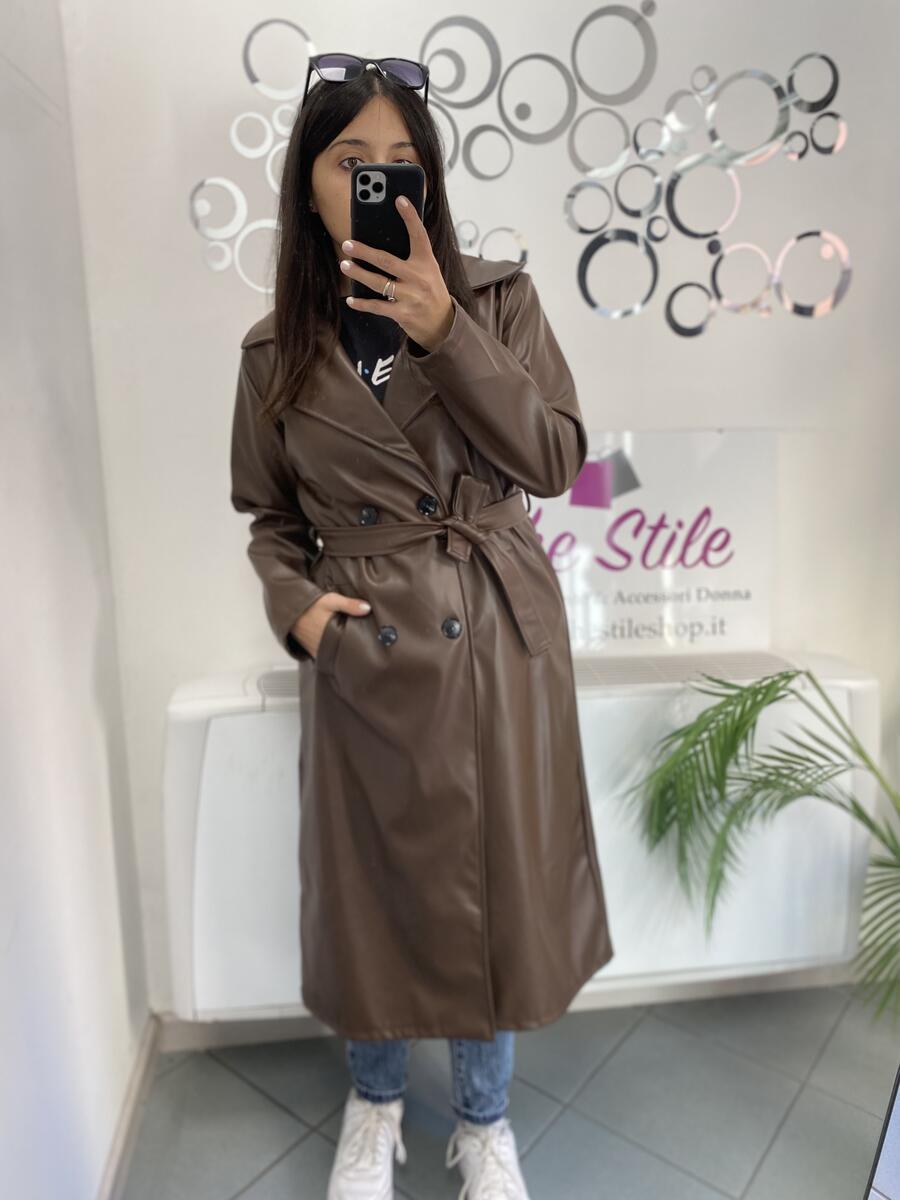 NOVITÀ Trench lungo in eco pelle
