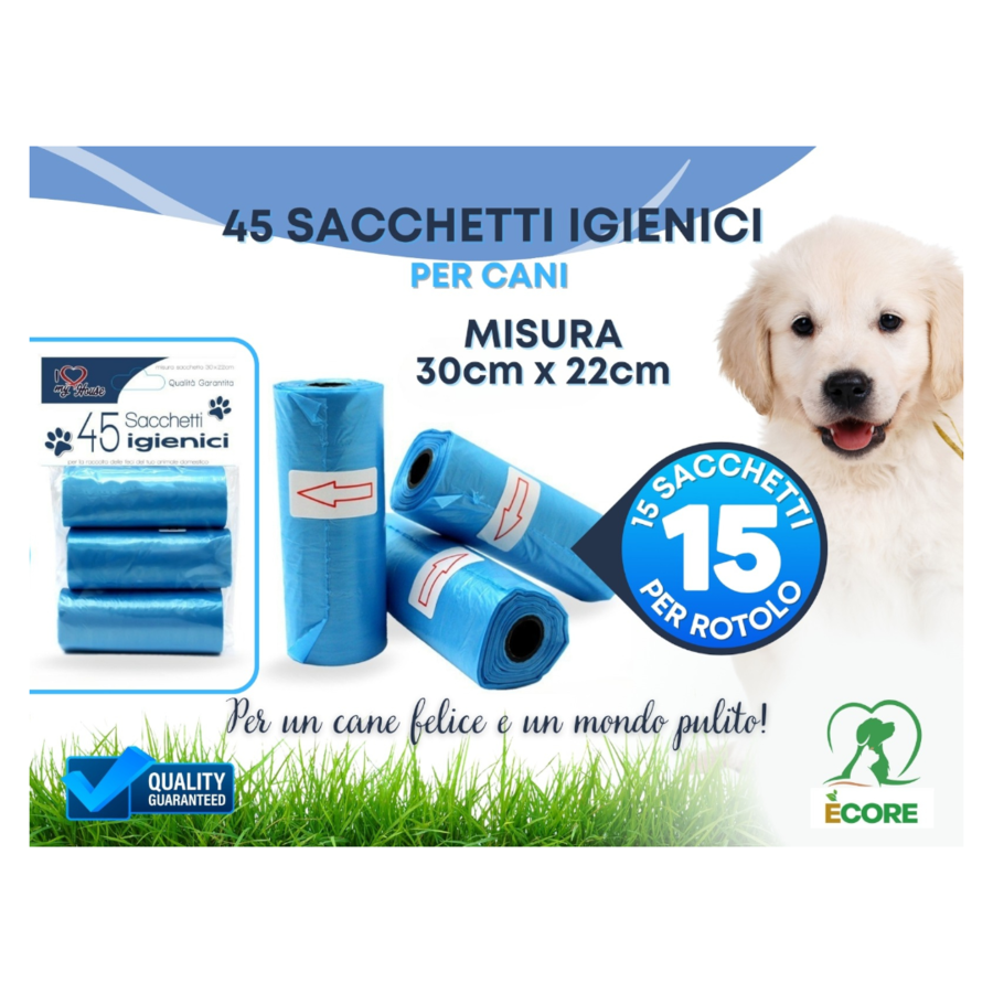 INTRADE 45 SACCHETTI FECI ANIMALI (Confezione da 12 pezzi) 