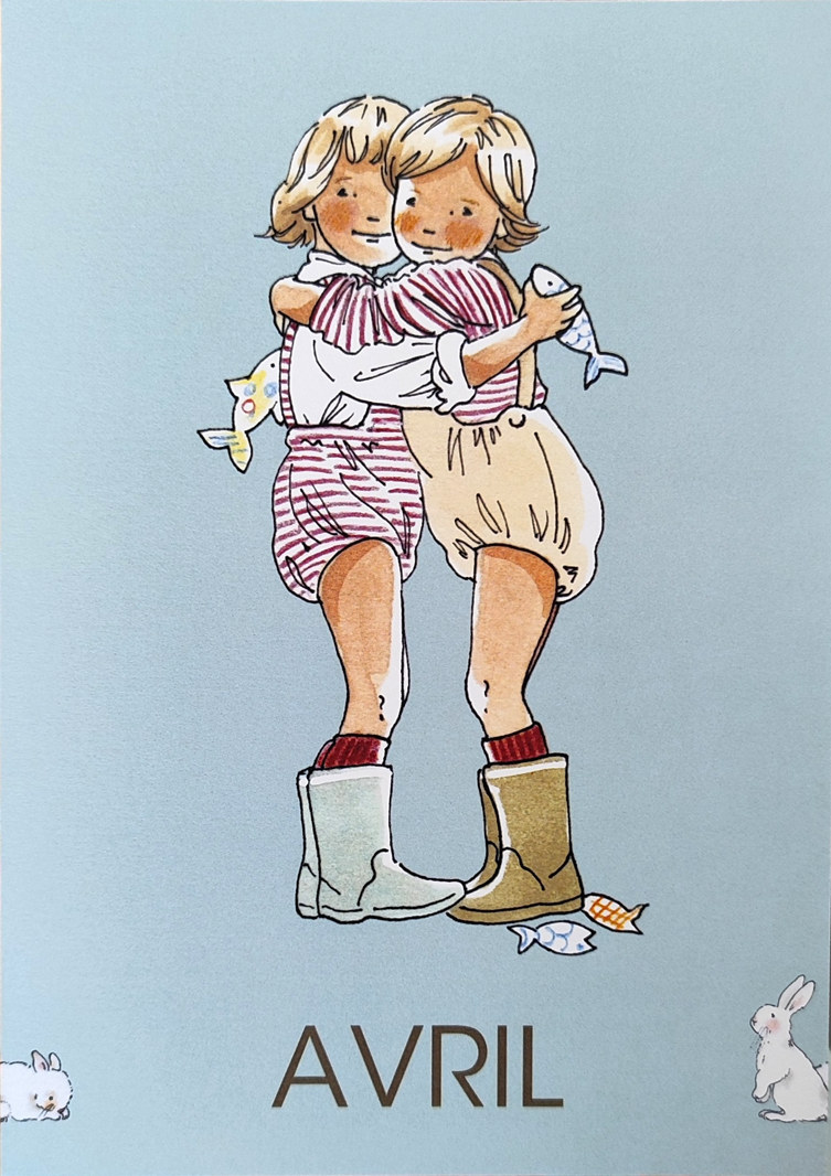 by·bm - childhood illustration, stampa fine art A5 (15x21 cm): AVRIL