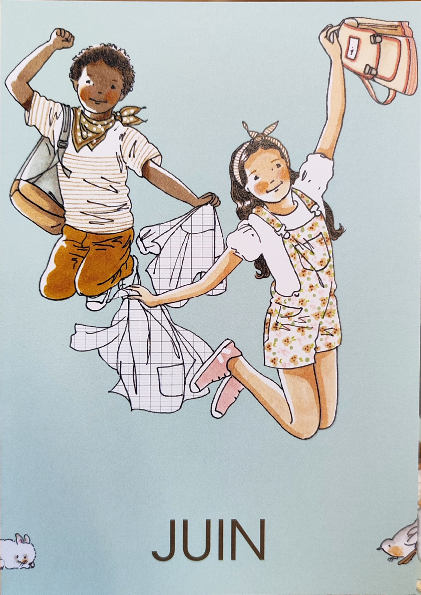 by·bm - childhood illustration, stampa fine art A5 (15x21 cm): JUIN