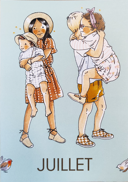 by·bm - childhood illustration, stampa fine art A5 (15x21 cm): JUILLET