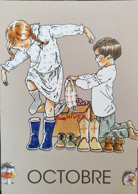 by·bm - childhood illustration, stampa fine art A5 (15x21 cm): OCTOBRE