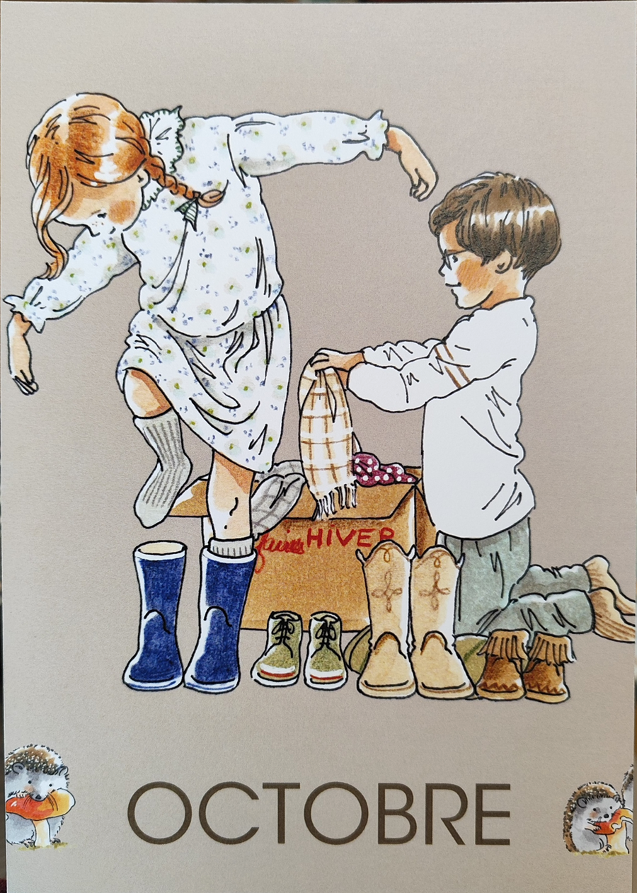 by·bm - childhood illustration, stampa fine art A5 (15x21 cm): OCTOBRE