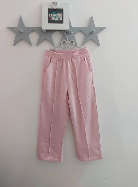 PANTATUTA PALAZZO CON GLITTER VERSIONE ROSA