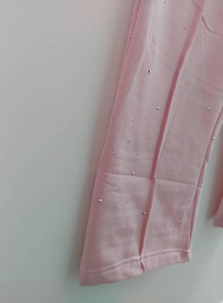 PANTATUTA PALAZZO CON GLITTER VERSIONE ROSA