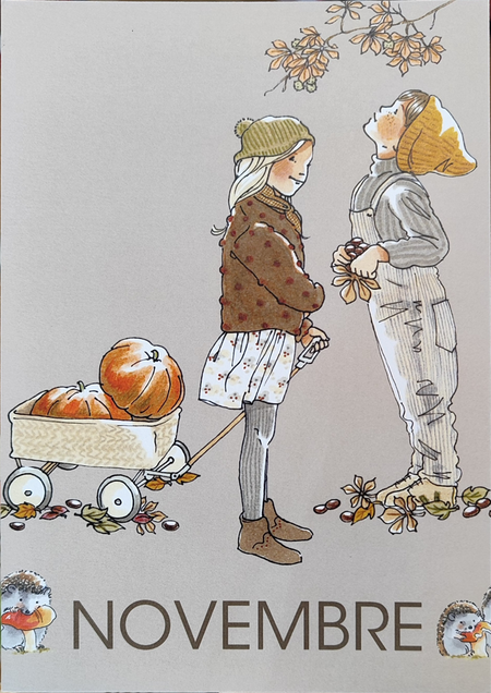 by·bm - childhood illustration, stampa fine art A5 (15x21 cm): NOVEMBRE